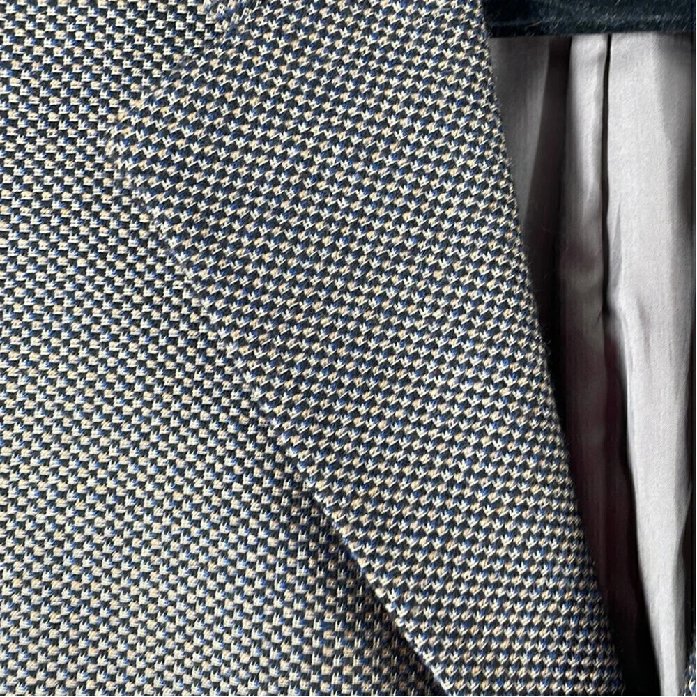 HUGO Boss suit jacket sports coat nails head browns blues 100% virgin wool sz 40